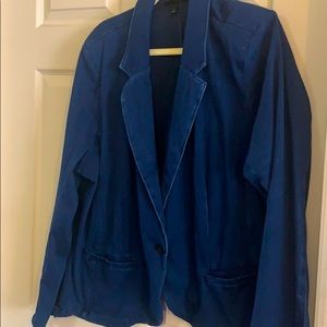 Stretch denim blazer